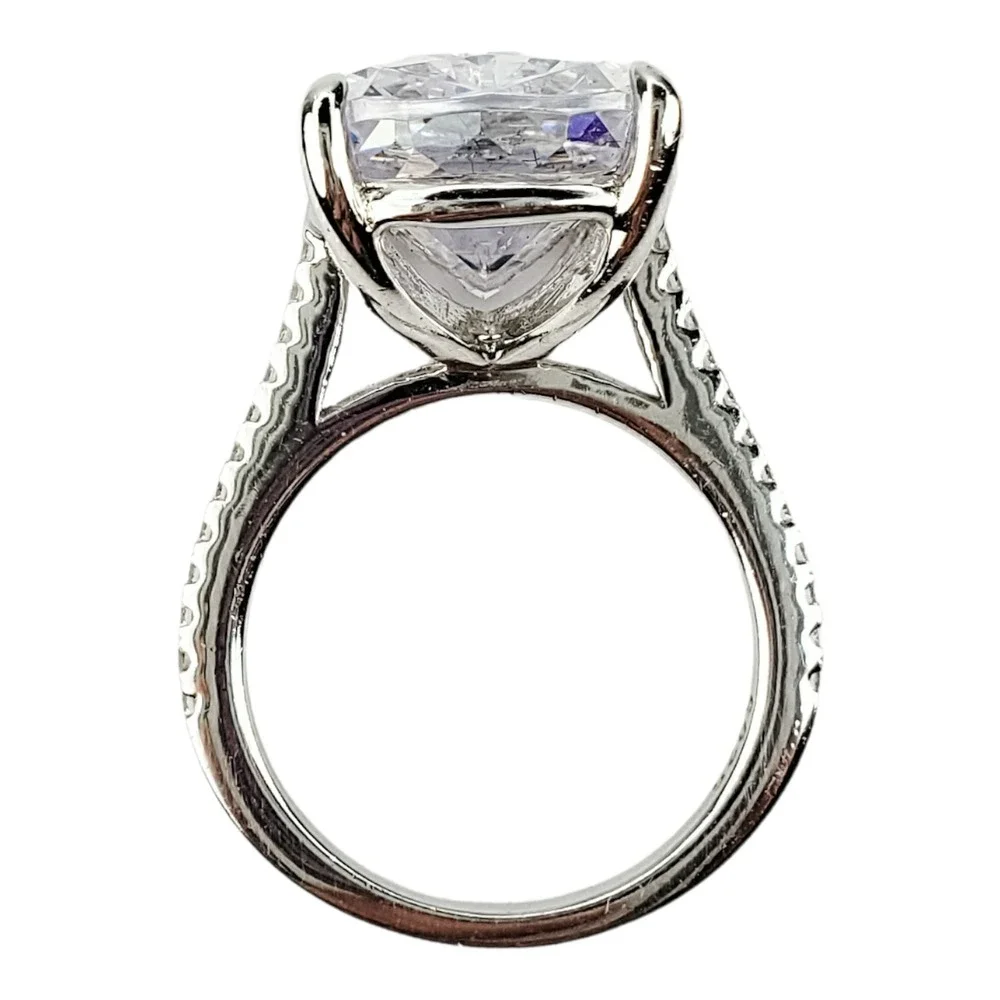 Vintage Cocktail Ring Sterling Silver 925 Size 5 Topaz Cushion Cut Statement